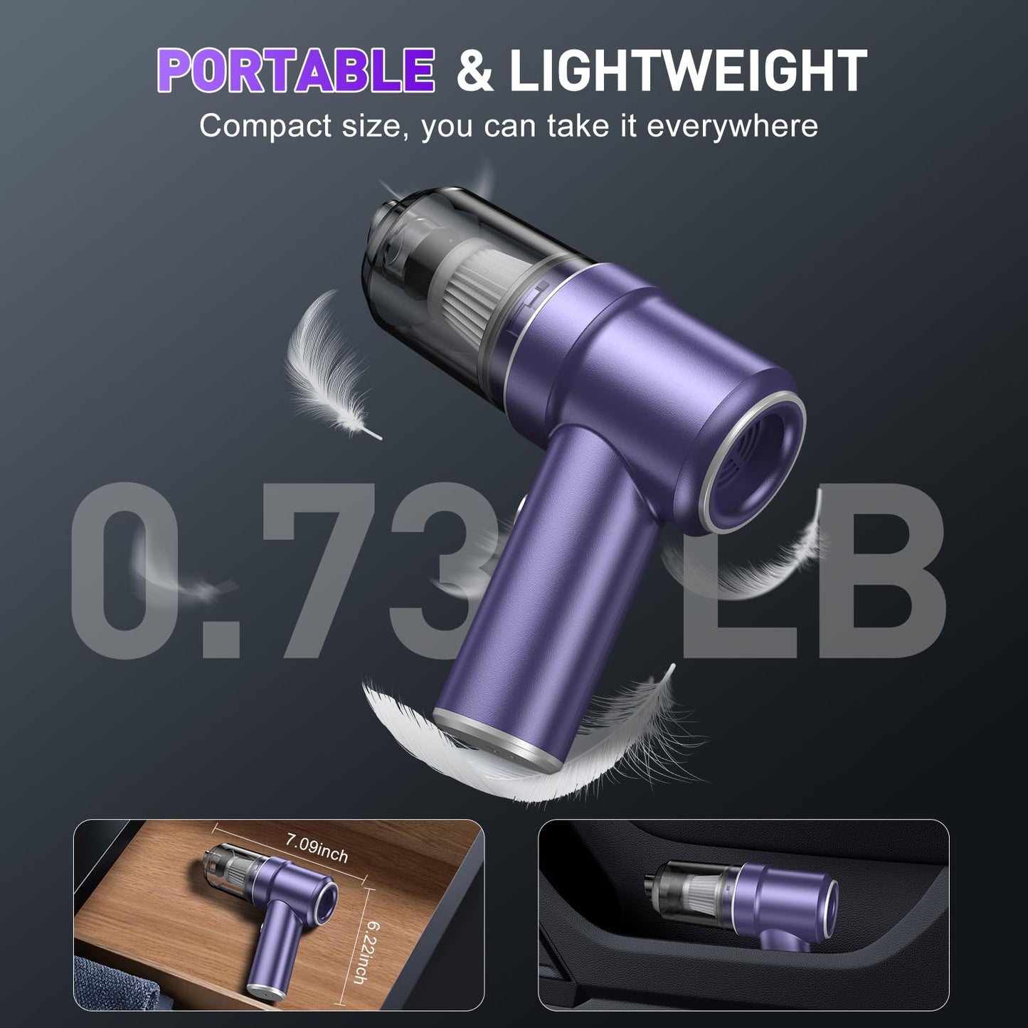 KMM Handheld Car Vacuum Cleaner, Hand Held Vacuum Cleaner and Air Duster