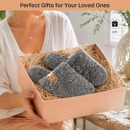 EverFoams Women's Fuzzy Slippers Warm Cozy Memory Foam Indoor House Shoes