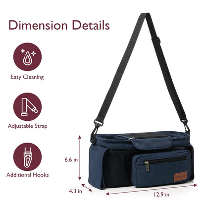Momcozy Universal Stroller Organizer with Insulated Cup Holder
