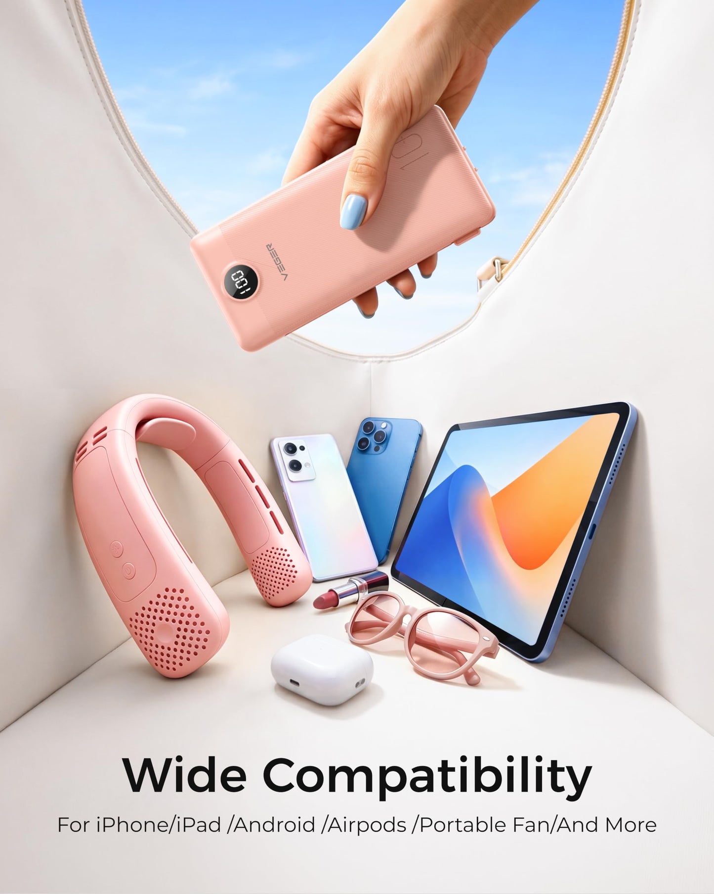 VEGER Portable Charger for iPhone, Power Bank Built in Cables and Wall Plug