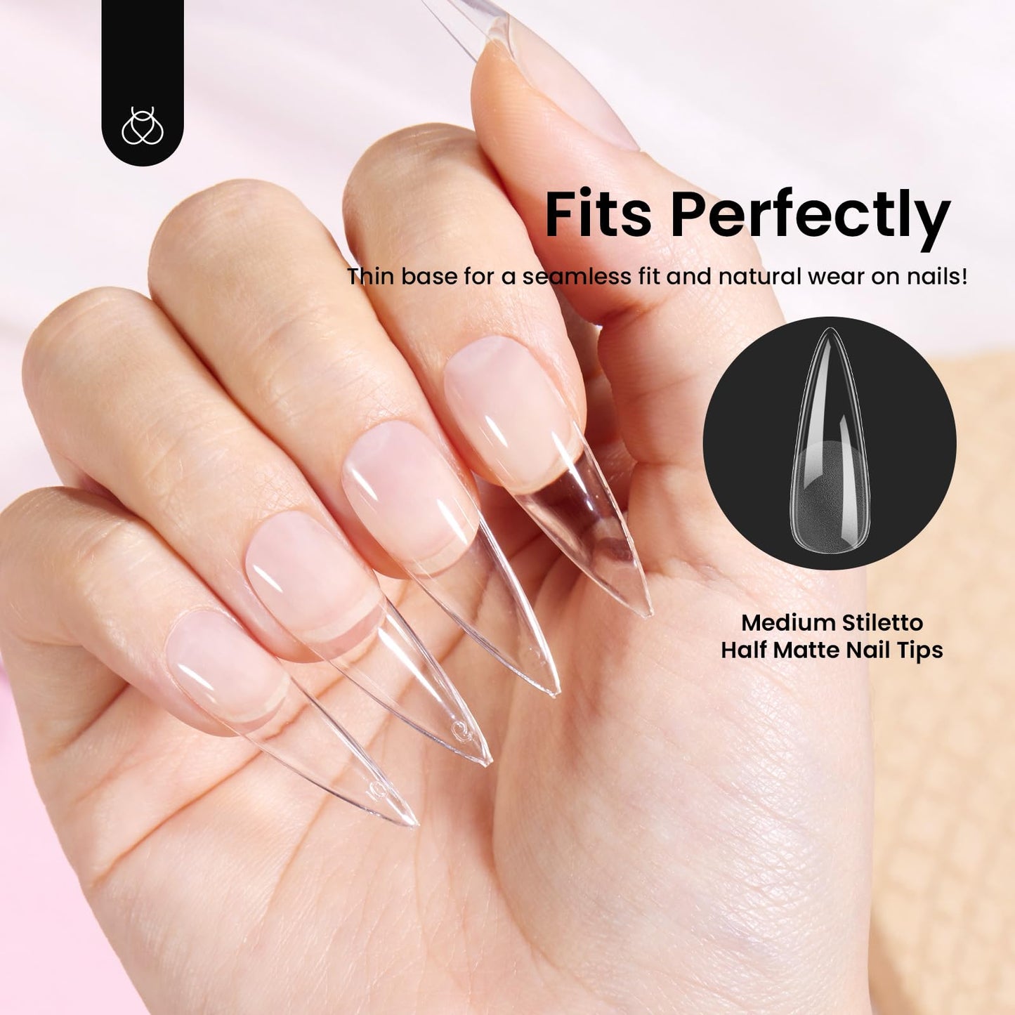 Beetles Soft Gel Nail Tips Short Almond 288pcs in 12 Sizes Etch-X