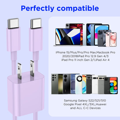 iPhone 17 16 15 Charger Fast Charging,2Pack 20W Apple iPad USB C Wall Charger Block with 6FT USB C to C Cable for iPhone 17/Pro/Pro Max/17 Air/ 16/16 Pro/16 Pro Max/15/Plus/Pro/Pro Max