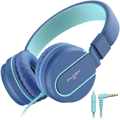 AILIHEN I35 Kids Headphones for School with Mic, 93dB Safe Volume, Orange