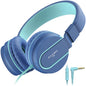 AILIHEN I35 Kids Headphones for School with Mic, 93dB Safe Volume, Orange