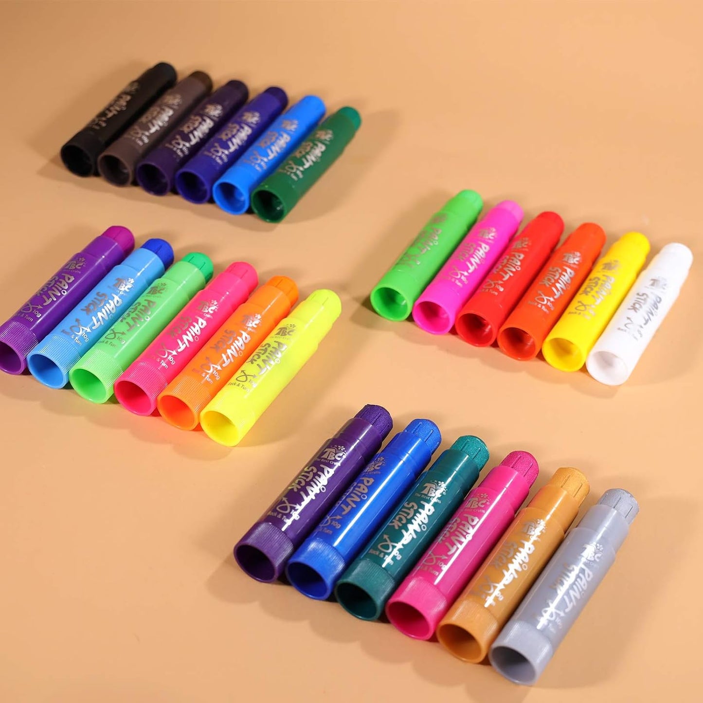 TBC The Best Crafts Paint Sticks for Kids Ages 2-8, 12 Classic Colors