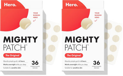 Mighty Patch Hero Cosmetics Original Nighttime Acne Pimple Patches, 36 Ct