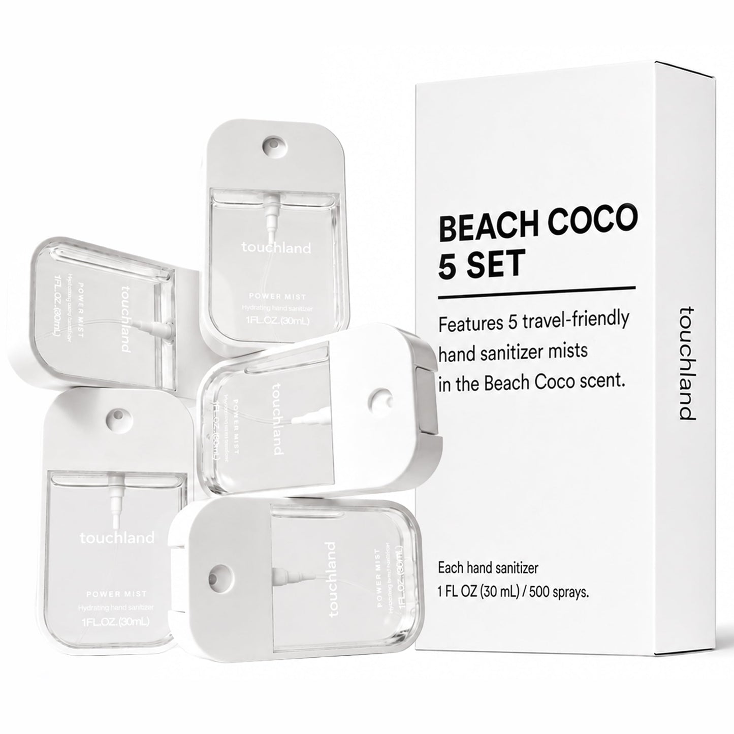 Touchland Top 5 Hydrating Hand Sanitizer Spray Set Travel Size