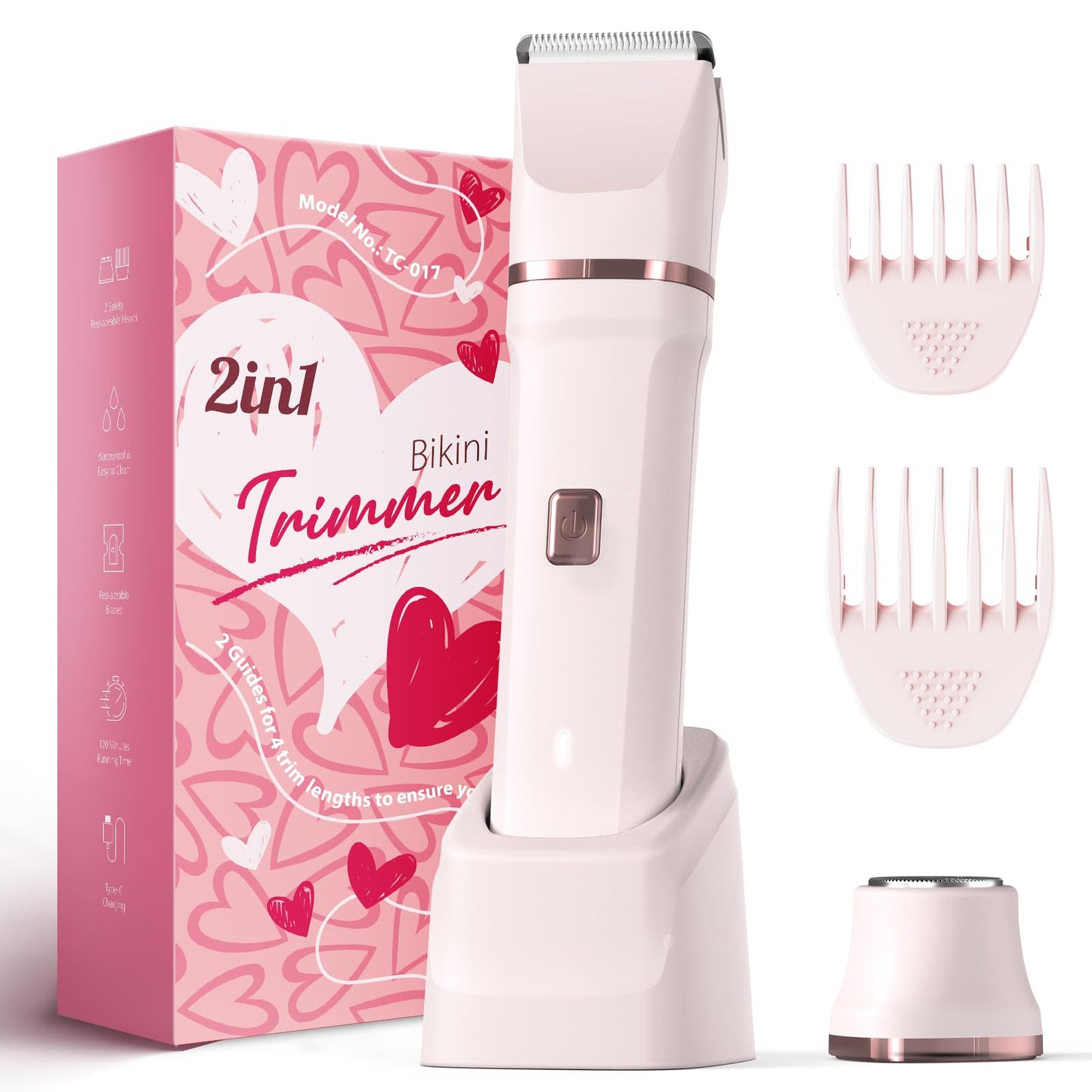 Risina 2-in-1 Bikini Trimmer for Women, Women's Electric Razor, Face Shaver