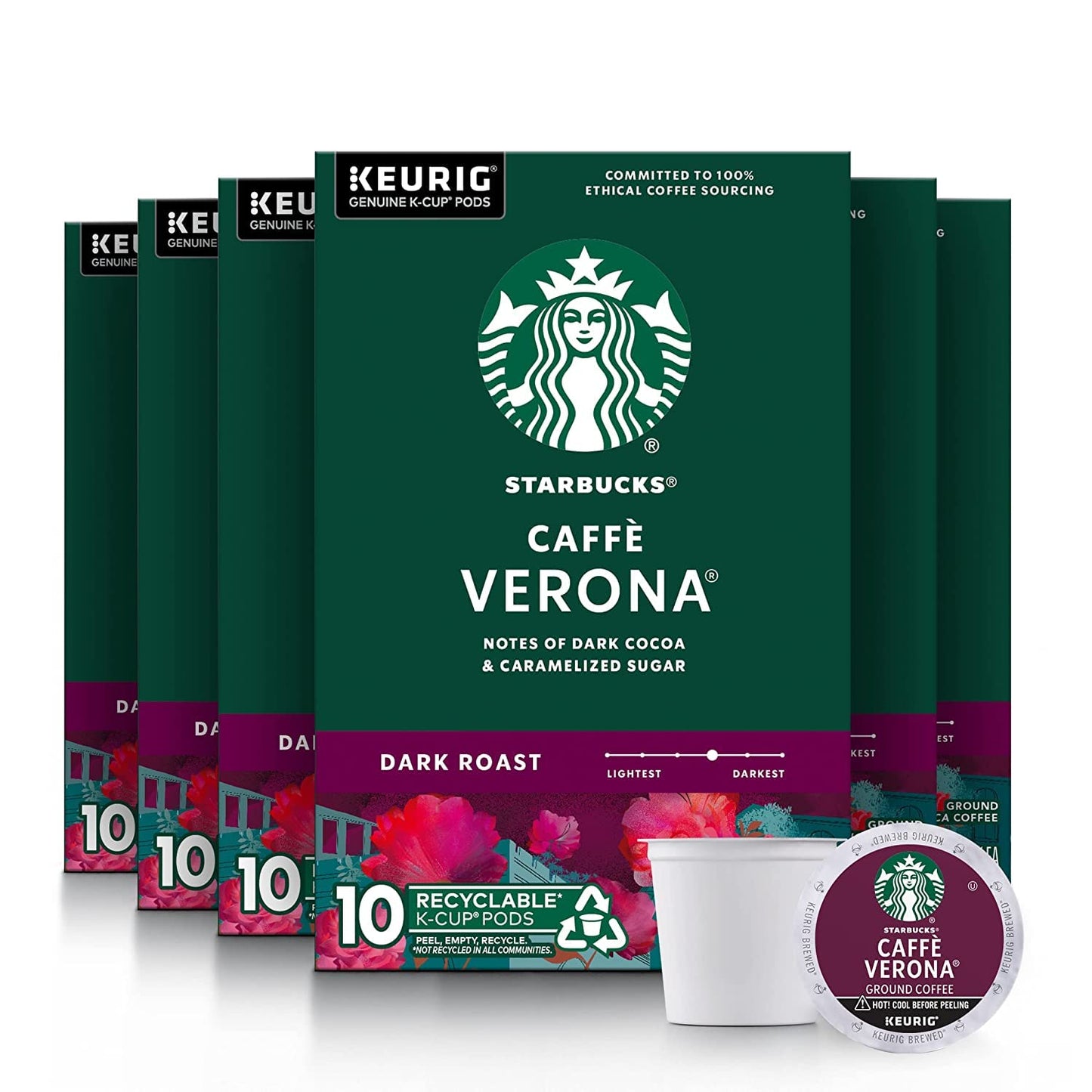 Starbucks K-Cup Coffee Pods, Dark Roast Hot or Iced Coffee, French Roast, 96 Keurig Pods