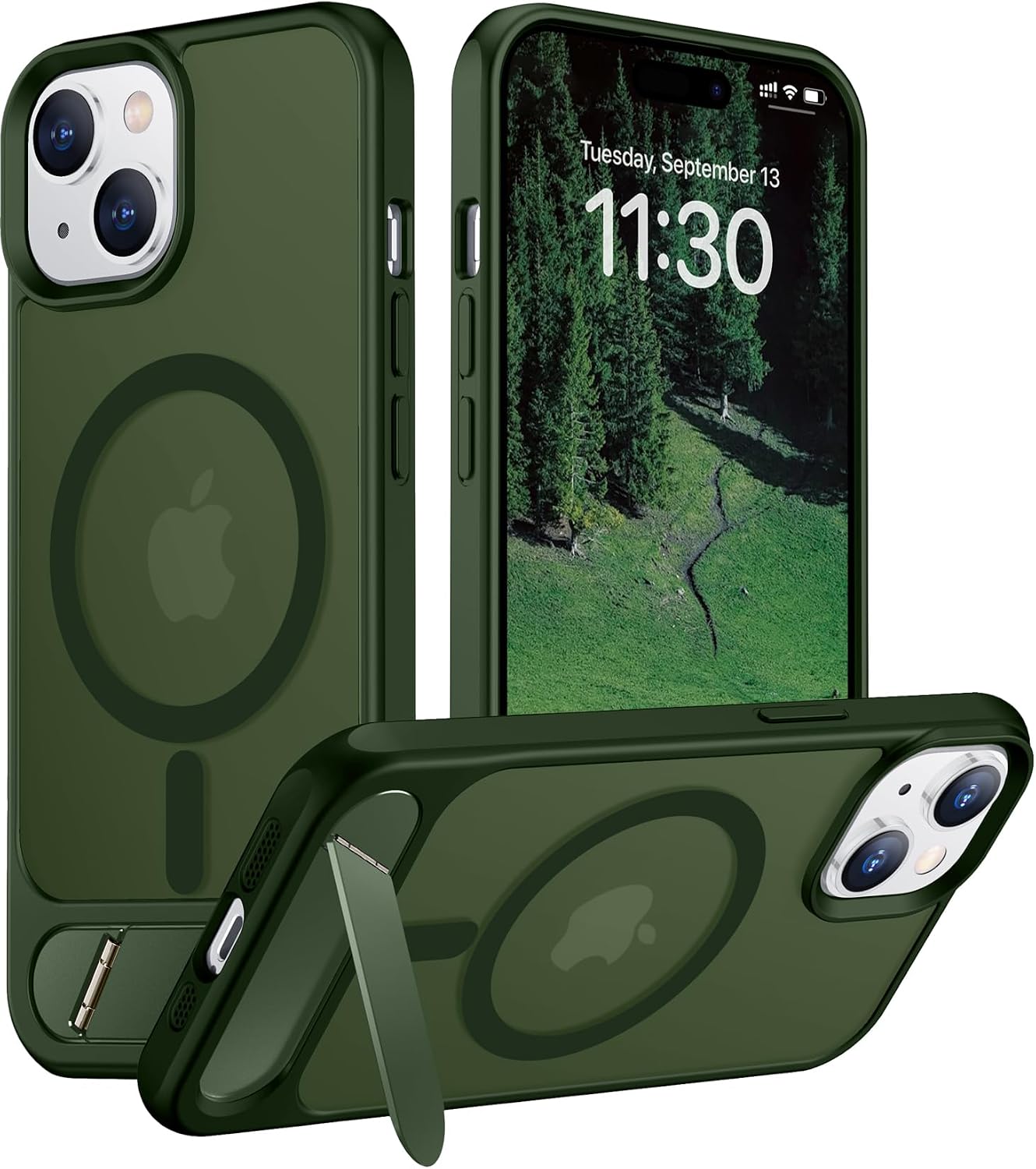Magnetic Compatible with iPhone 14 Pro Max Case, [Built-in Invisible Kickstand][Compatible with MagSafe] [Military Grade Shockproof] Slim Translucent Matte Phone Case for iPhone 14 Pro Max 6.7"