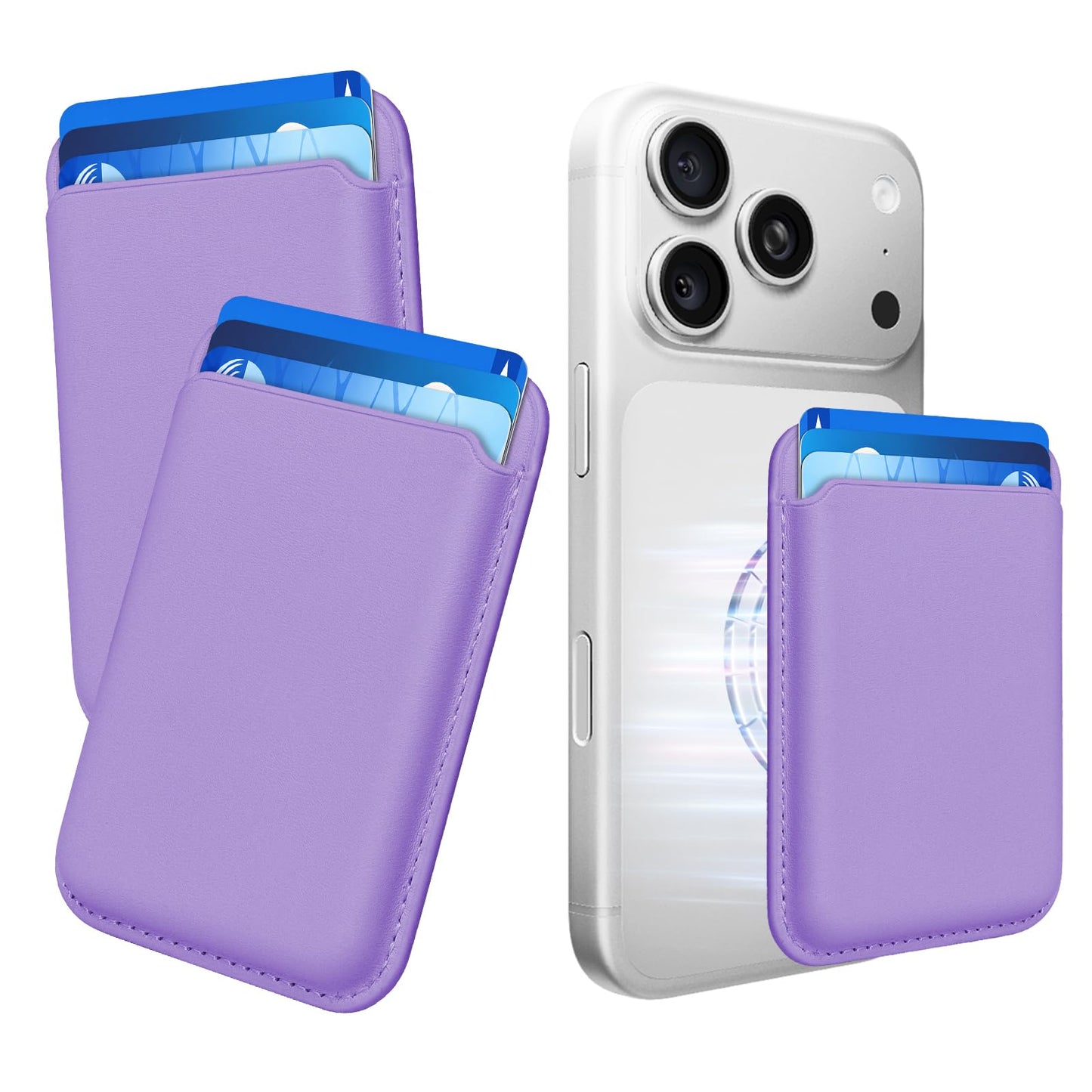 Magnetic Wallet Cell Phone Card Holder for Phone Case with Mag-Safe