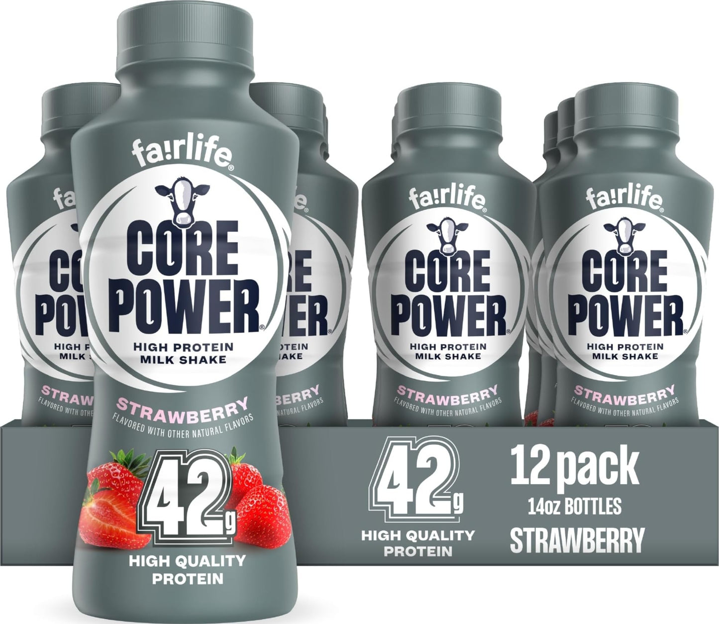 Core Power Elite High Protein Shake, Chocolate, 42g Bottle, 14oz, 12 Pack
