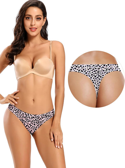 voenxe Seamless Women Underwear Thongs,No Show Ladies Workout Thong,5 Pack