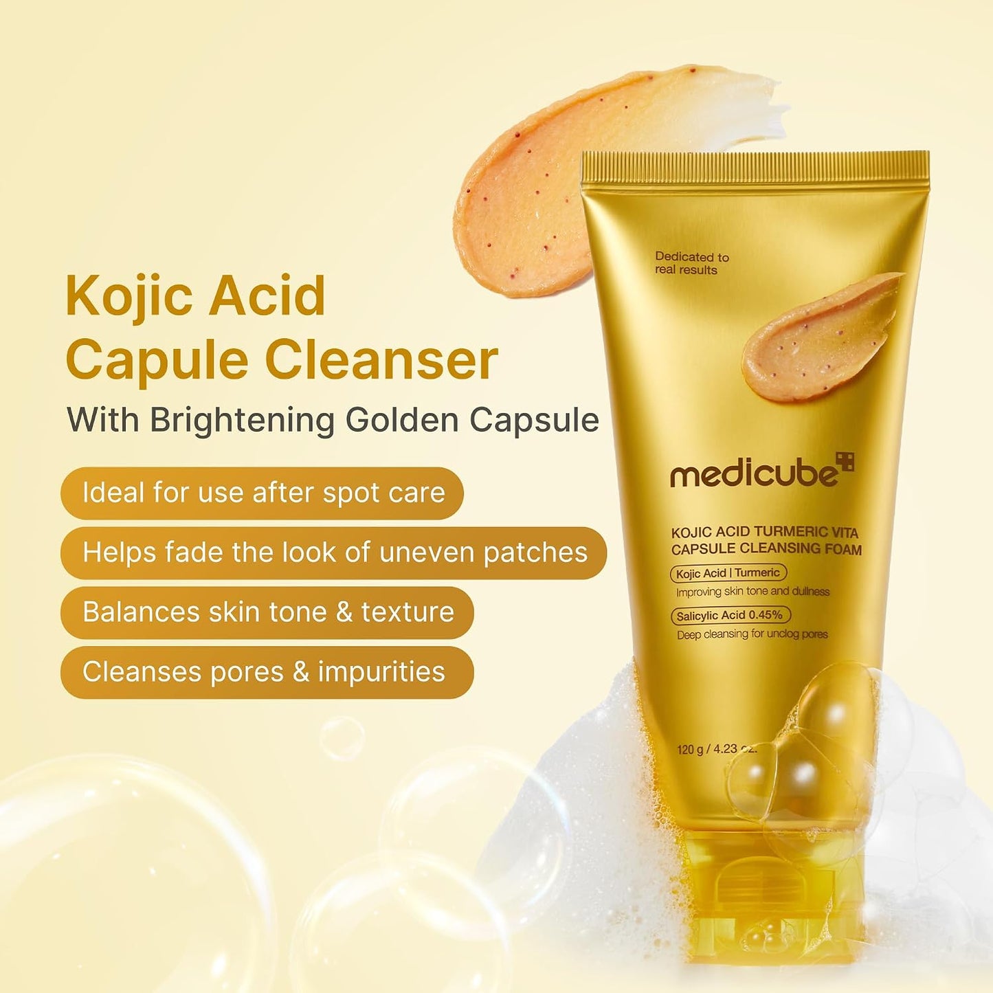 medicube Facial Cleanser Turmeric Capsule Foam Cleanser