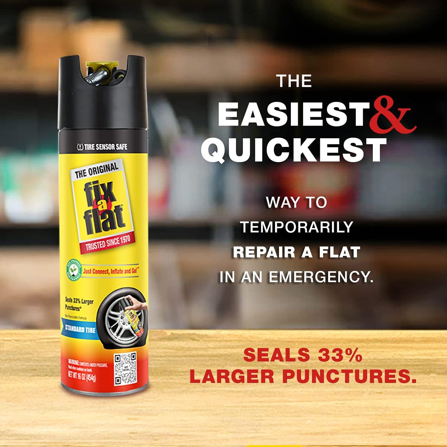 Fix-A-Flat Tire Repair, 16 oz, 2-Pack | Emergency Use | Eco-Friendly Formula | For Standard Tires | Universal Fit