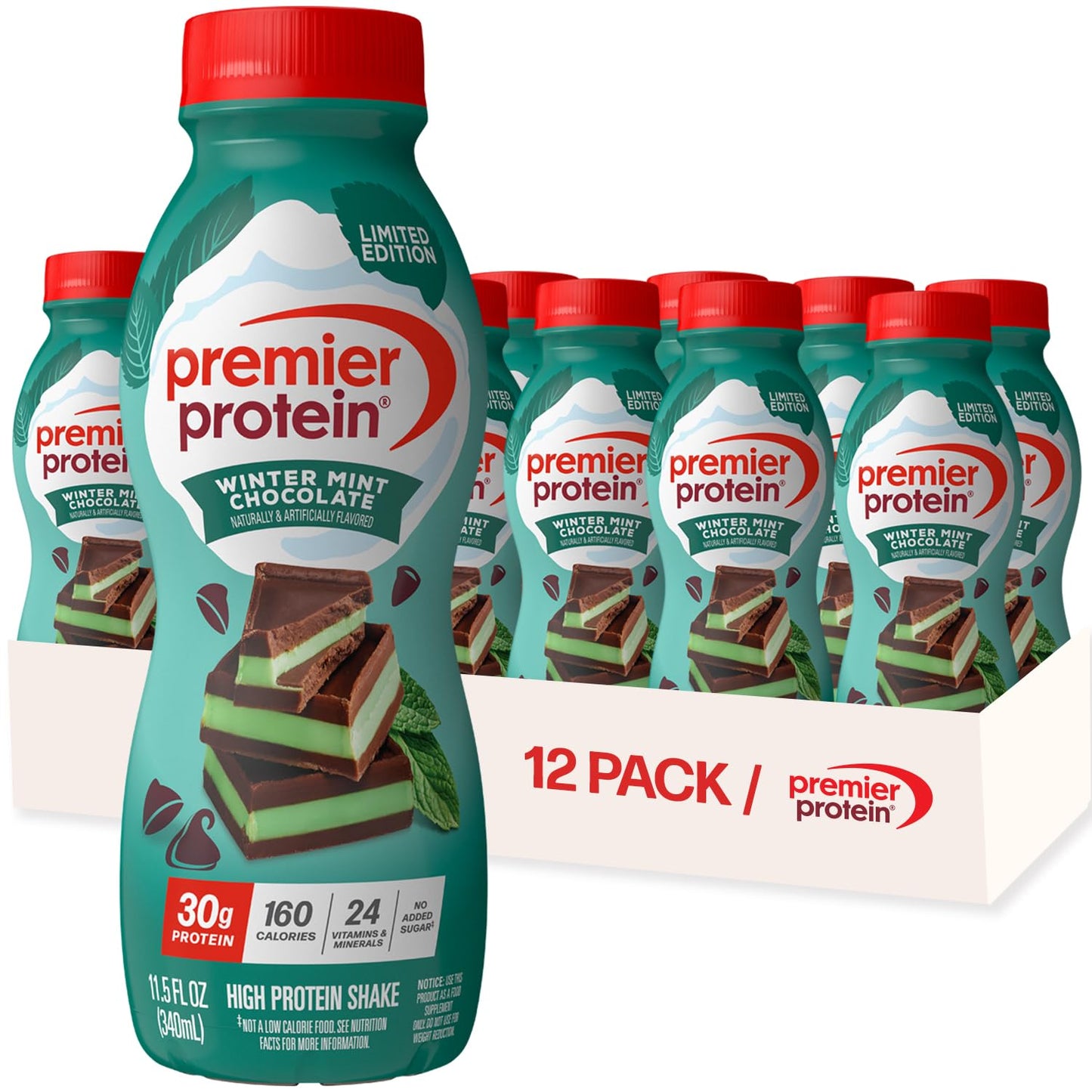 Premier Protein 30g High Protein Shake, Chocolate, 12 Pack