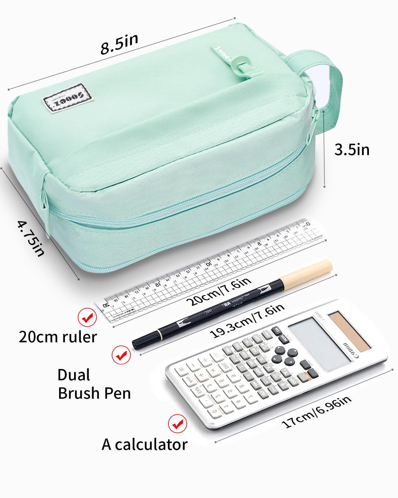 Sooez Original High Capacity Pencil Case, Big Pencil Bag Pouch Organizer