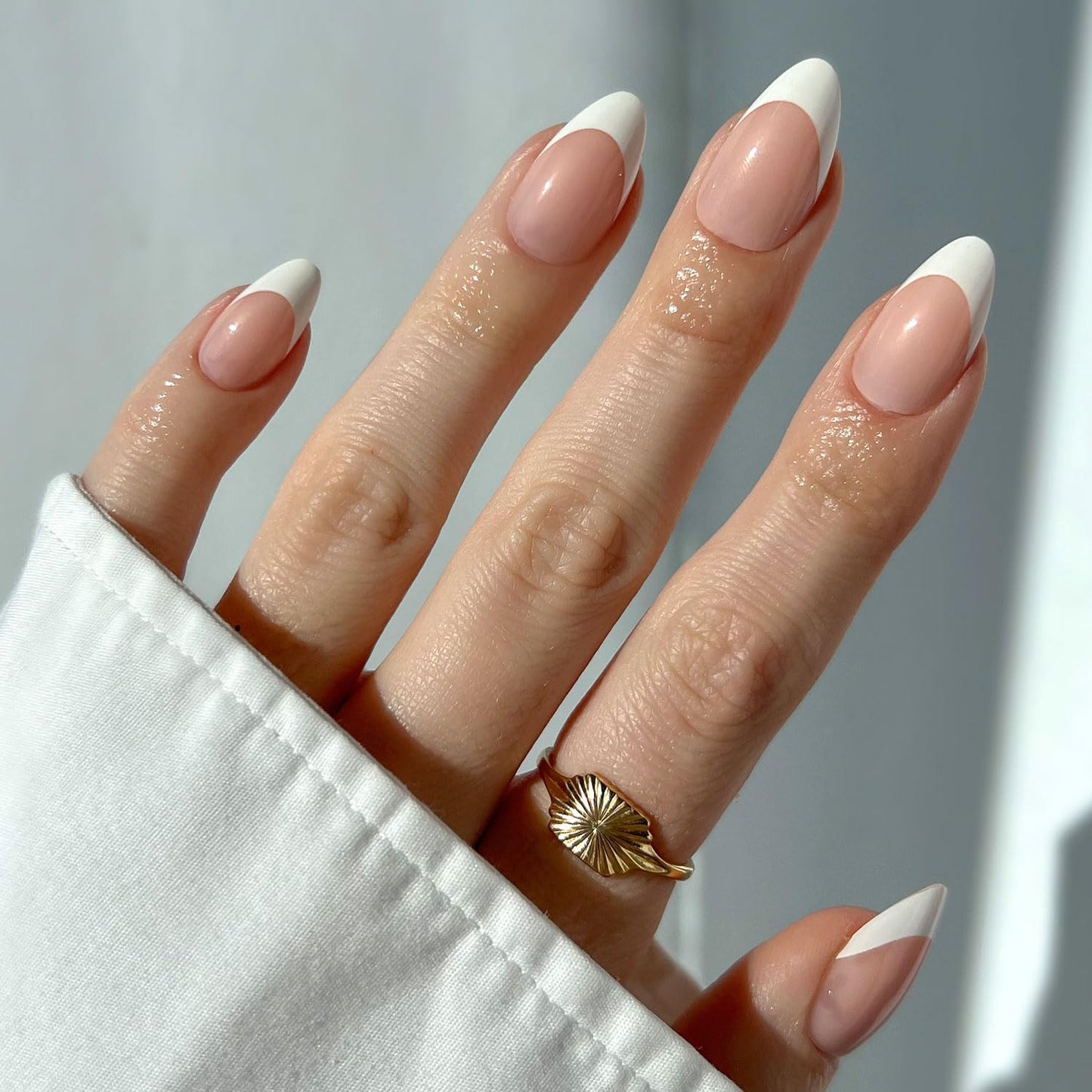 Glamnetic Press On Nails - Short Almond, Glossy Fake Nails 24 Pc Full Kit