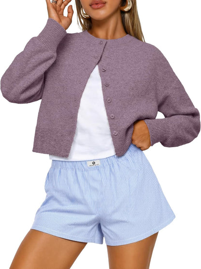 Trendy Queen Cropped Cardigan Sweaters for Women Fall Fashion Clothes 2026