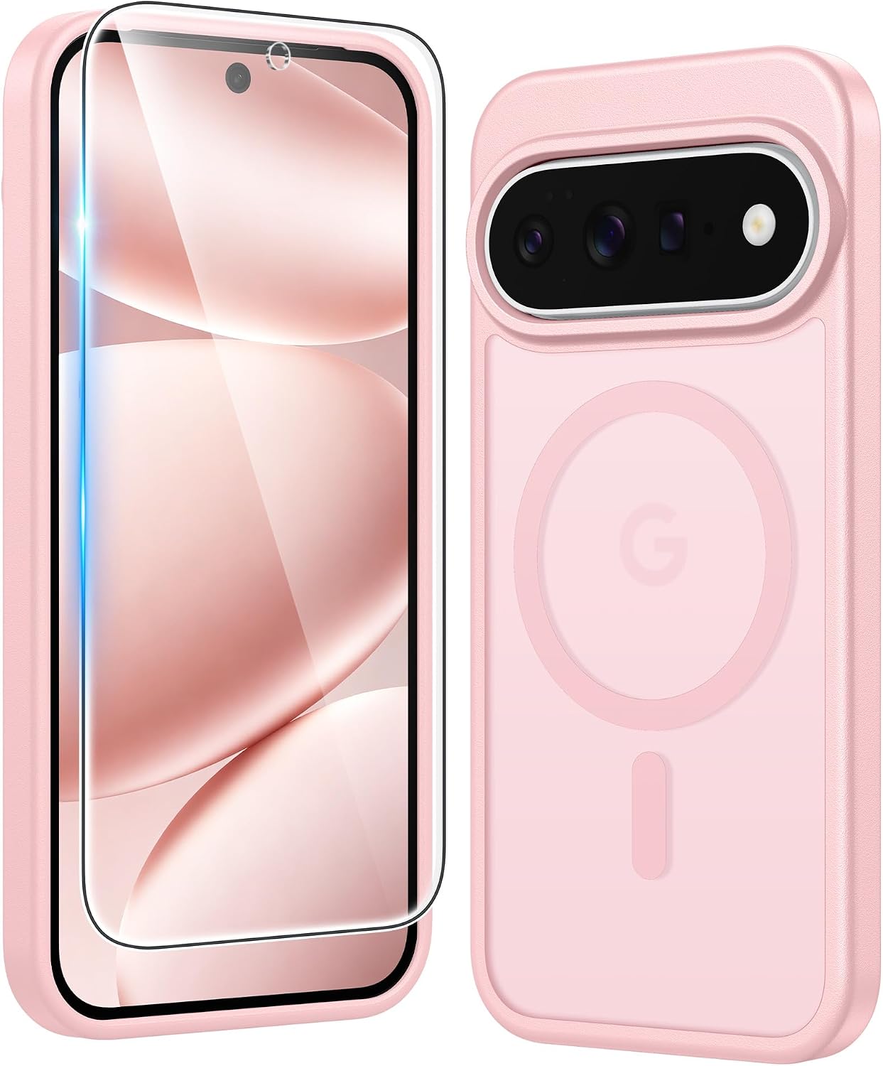FNTCASE for iPhone 17 Pro Case Clear Magnetic with Screen Protector