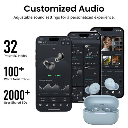 TOZO A1 Wireless Earbuds Bluetooth 5.3 Light Weight in Ear Headphones