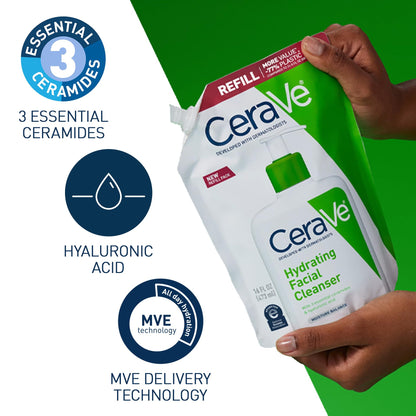CeraVe Hydrating Cleanser with Hyaluronic Acid, Face Wash for Dry Skin,16oz