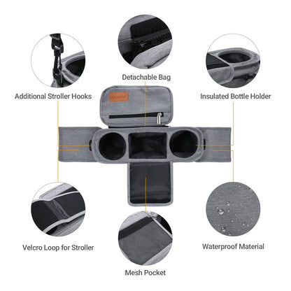 Momcozy Universal Stroller Organizer with Insulated Cup Holder