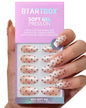 BTArtbox Press On Nails, Cream Puff, Short Almond, Ombre Off White, 32Ct