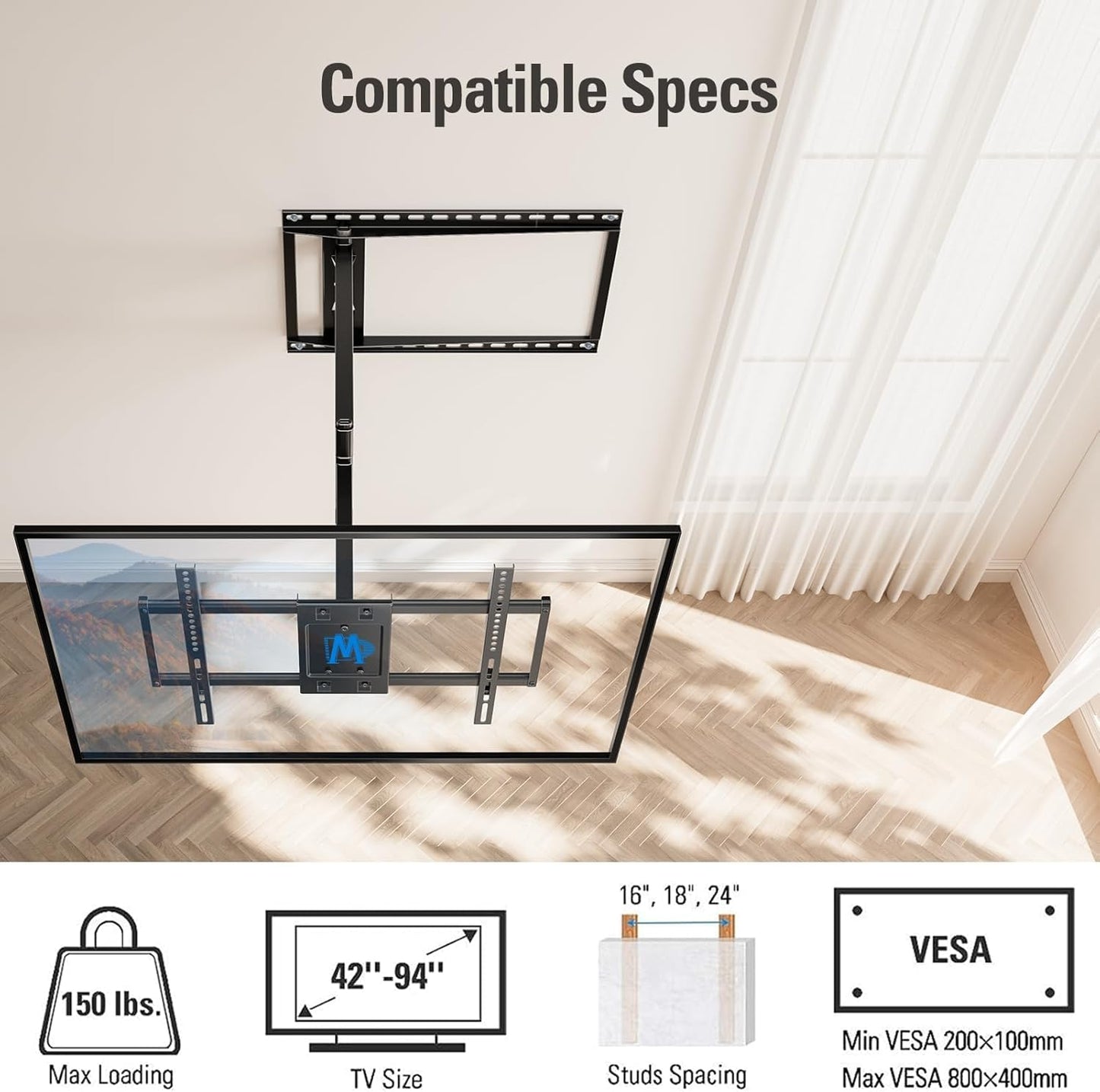 Mounting Dream Full Motion TV Wall Mount for 32-70 Inch TVs up to 99lbs