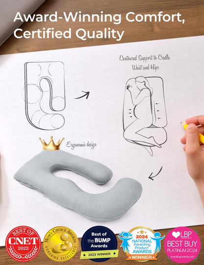 Momcozy Pregnancy Pillow for Sleeping - U Shaped Full Body Maternity Pillow