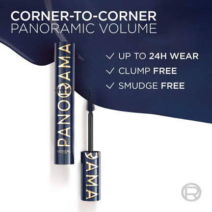 L'Oreal Paris Voluminous Panorama Chromatic Mascara, Volumizing and Lengthening Brown Mascara, Longwear, Smudge-Resistant and Washable, 705 Brown Leather