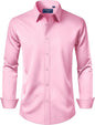 Alimens & Gentle Men's Dress Shirt Regular Fit Stretch Stain Shield Long Sleeve Solid Business Wedding Button Down Shirts