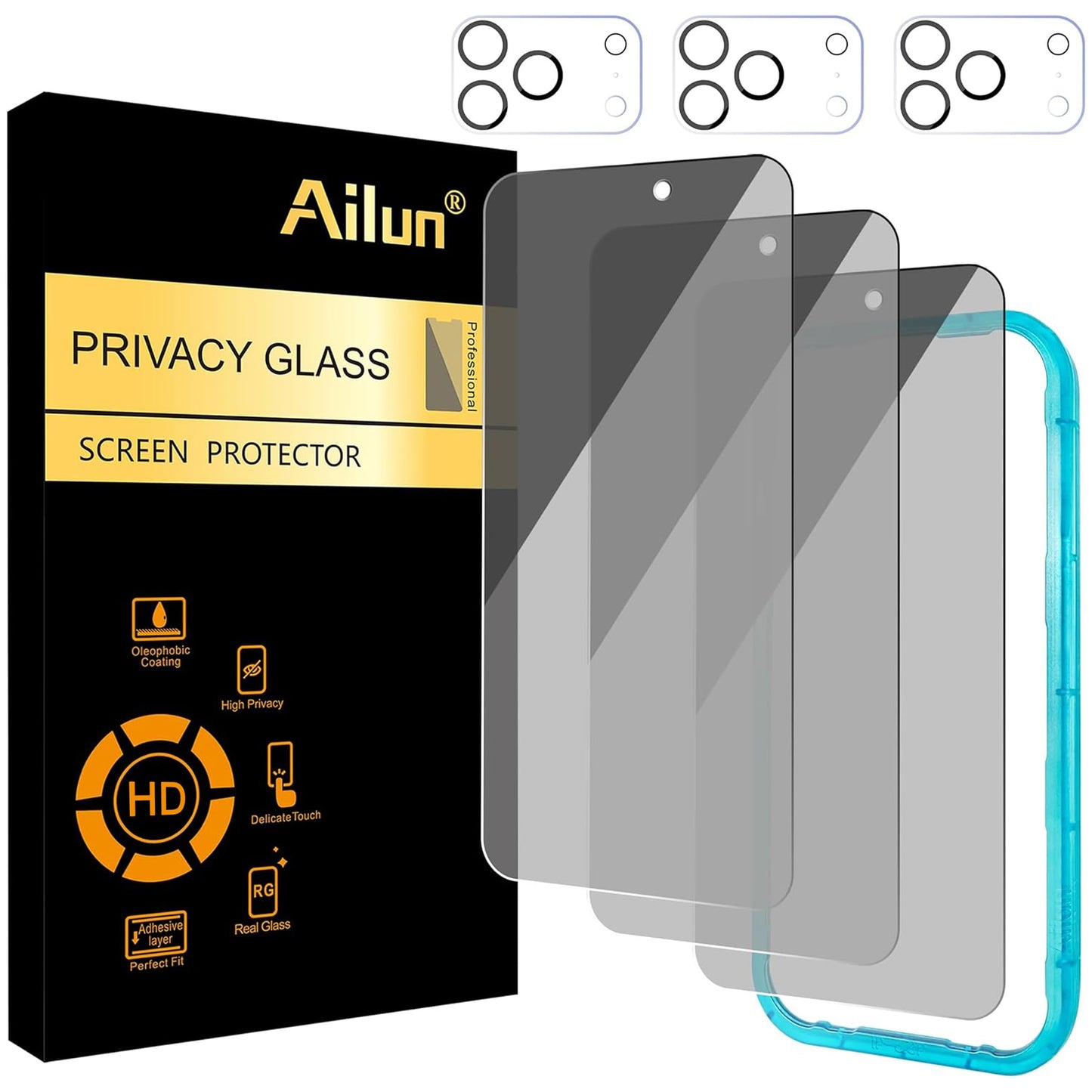 Ailun Privacy Screen Protector+Camera Lens Protector for iPhone 17 Pro Max