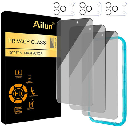 Ailun Privacy Screen Protector+Camera Lens Protector for iPhone 17 Pro Max