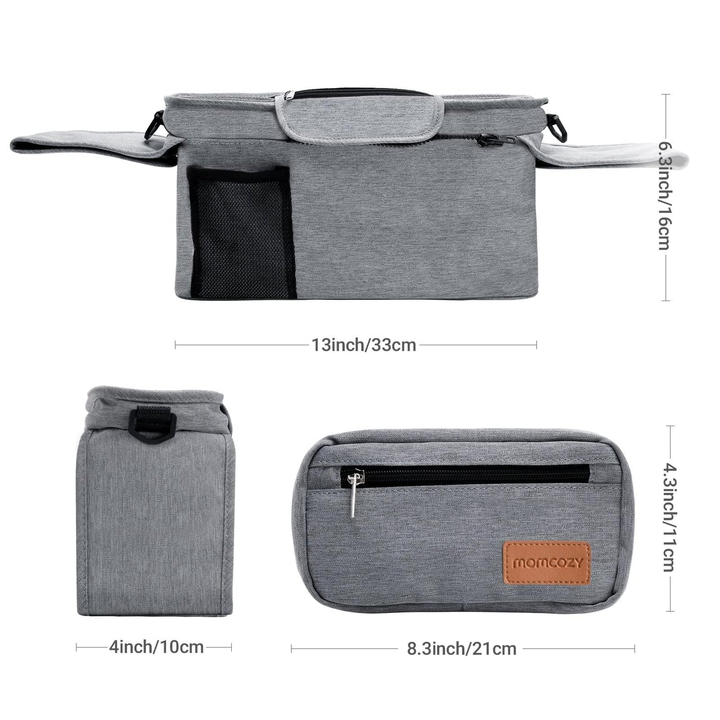Momcozy Universal Stroller Organizer with Insulated Cup Holder