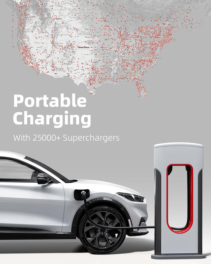FOCSPROD J1772 to Tesla Charger Adapter, Max 80A 250V Fast Charging J1772 to NACS Adapter for Tesla Model 3/Y/X/S/Cybertruck Charging Adapter, Compatible with J1772 EV Charge to Tesla Adapter -UL 2252