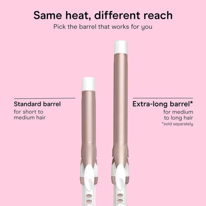 Conair Curling Iron, Double Ceramic, 1" Barrel, White/Rose Gold