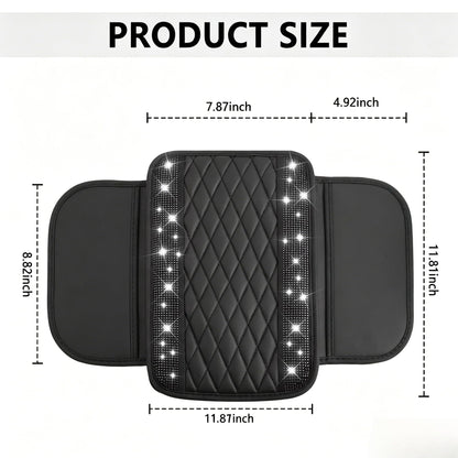 Stacool Upgraded Car Center Console Cover,Microfiber Leather Car Armrest Cover Cushion with 2 Storage Bags,Universal Car Armrest Storage Box (Black)