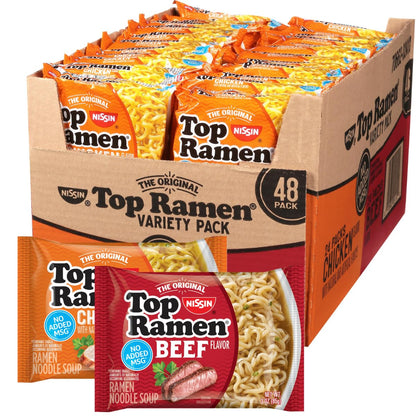 Nissin Top Ramen Noodle Soup, Chicken, 3 Ounce (Pack of 24)