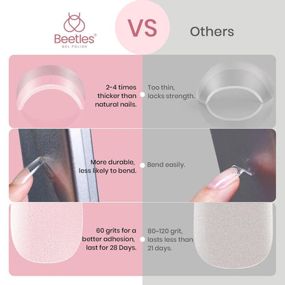 Beetles Soft Gel Nail Tips Short Almond 288pcs in 12 Sizes Etch-X