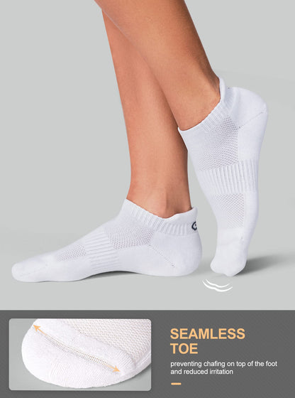 CS CELERSPORT 6 Pairs Ankle Athletic Running Socks Low Cut Sports Tab Socks for Men and Women