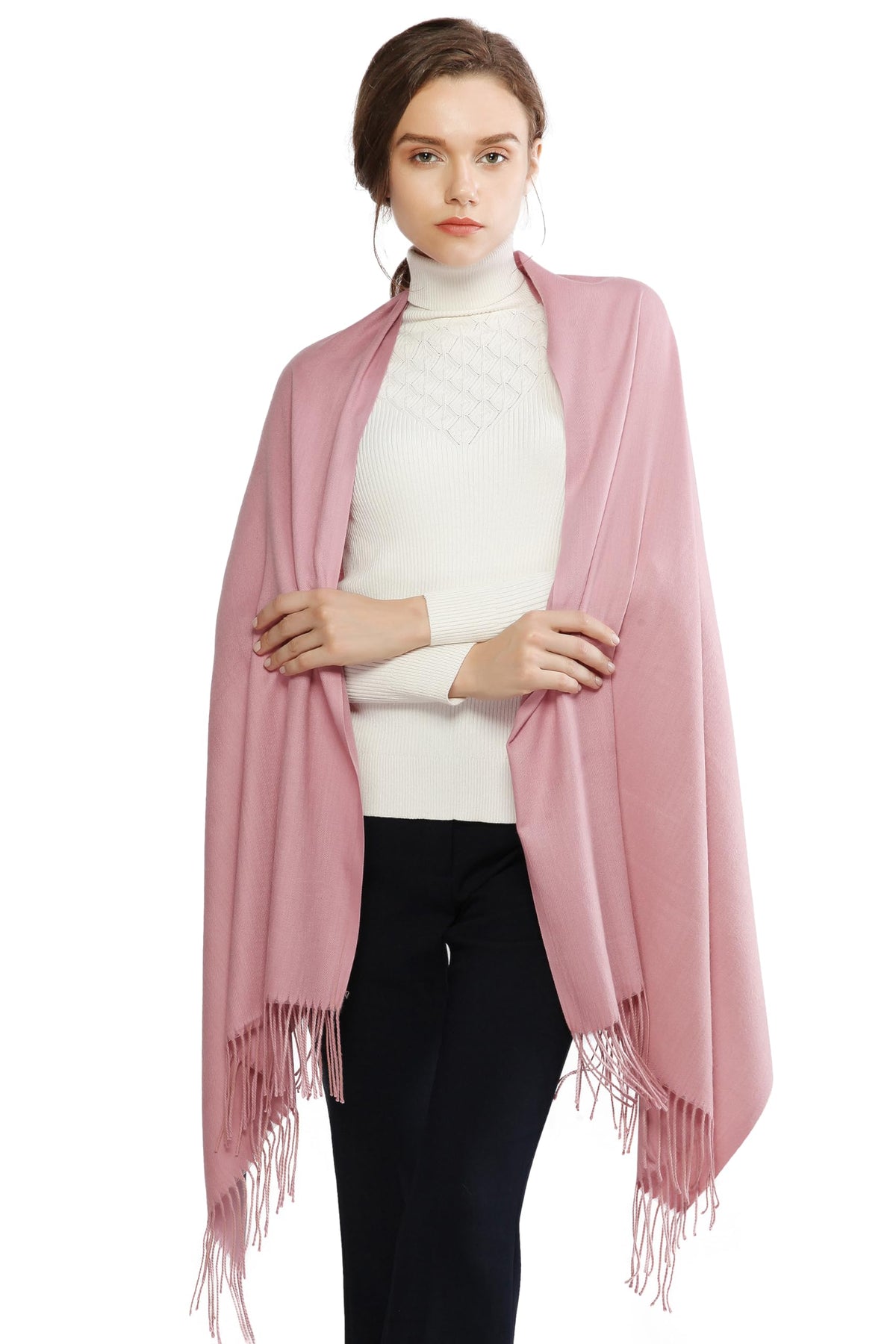 RIIQIICHY Women's Fringe Shawl Wrap Pashmina Scarf for Wedding Evening