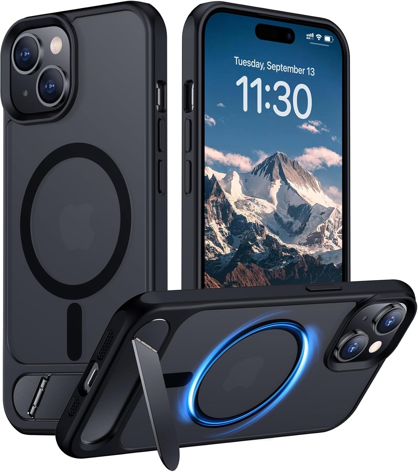 Magnetic Compatible with iPhone 14 Pro Max Case, [Built-in Invisible Kickstand][Compatible with MagSafe] [Military Grade Shockproof] Slim Translucent Matte Phone Case for iPhone 14 Pro Max 6.7"