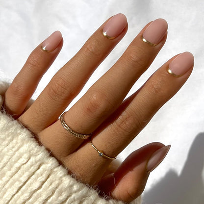 Glamnetic Press On Nails - Short Almond, Glossy Fake Nails 24 Pc Full Kit