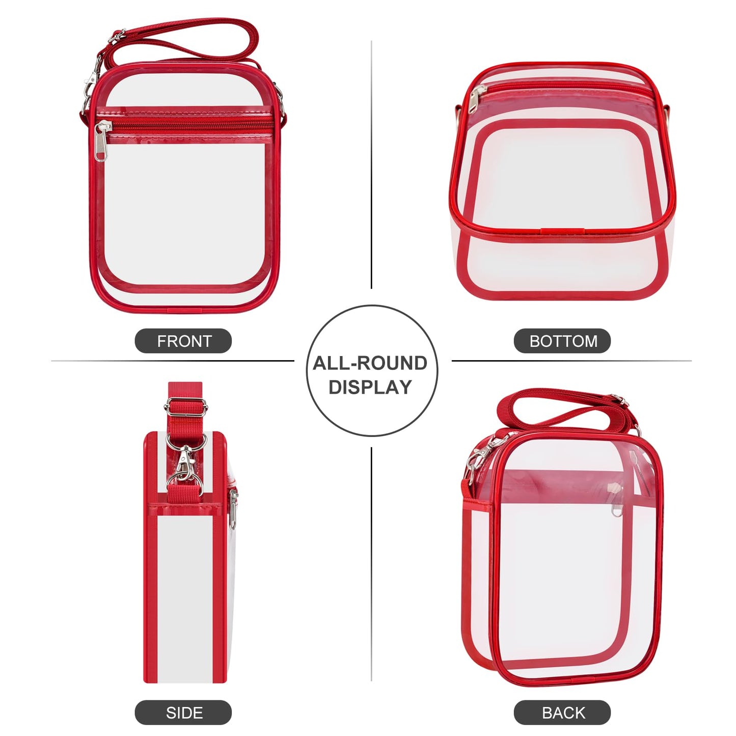 USPECLARE Clear Purse for Stadium Events Transparent Messenger Bag