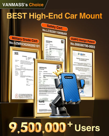 VANMASS【85+LBS Strongest Suction & Military-Grade Ultimate Car Phone Mount