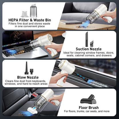 KMM Handheld Car Vacuum Cleaner, Hand Held Vacuum Cleaner and Air Duster