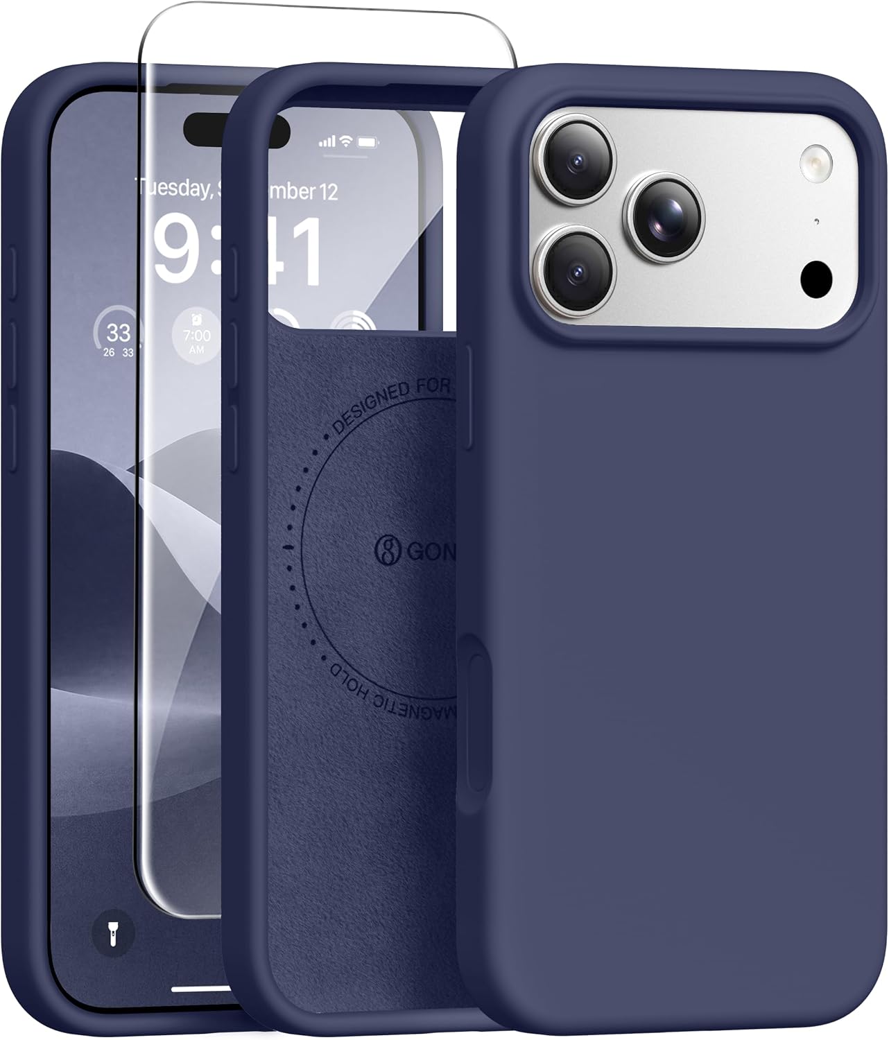 GONEZ Magnetic for iPhone 17 Pro Max Case, Silicone Cover Stone
