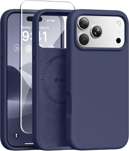 GONEZ Magnetic for iPhone 17 Pro Max Case, Silicone Cover Stone