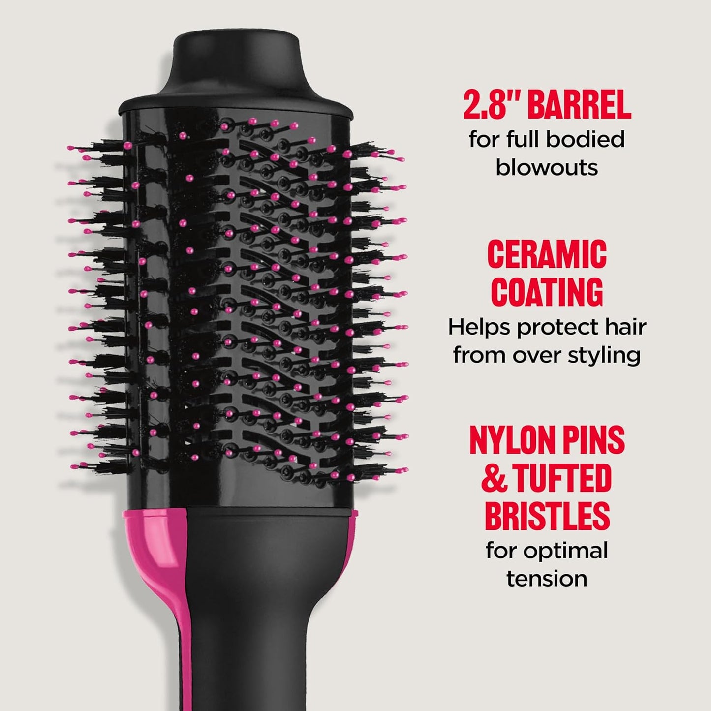 REVLON One-Step Volumizer Hair Dryer and Styler, 2.8 in Barrel, Black